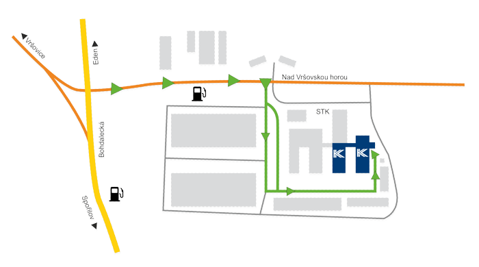 mapa areál K+K Garant - Kačmáček autoservis